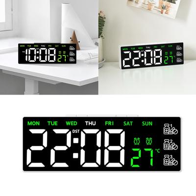 Modern LED Digital Alarm Clock With Pill Reminder And Brightness Adjustment Temperature Display For Home Office Decors
