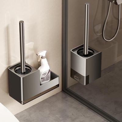 Wall-Mounted Punch-Free Toilet Brush Set with Gap Cleaner