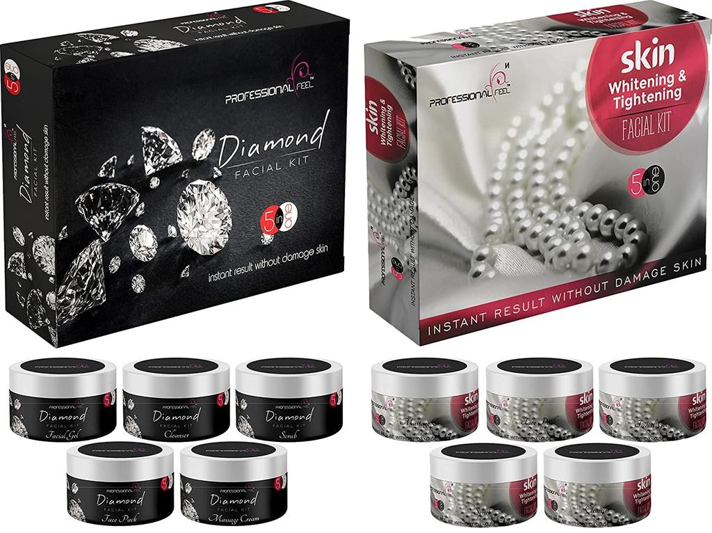 Professionelles Gefühl DIAMANT + HAUTAUFHELLUNG & STRAFFUNG Gesichts-Set, Fairness Sp. Kombipackung für alle Hauttypen Unisex (SET von 5) 500 gr