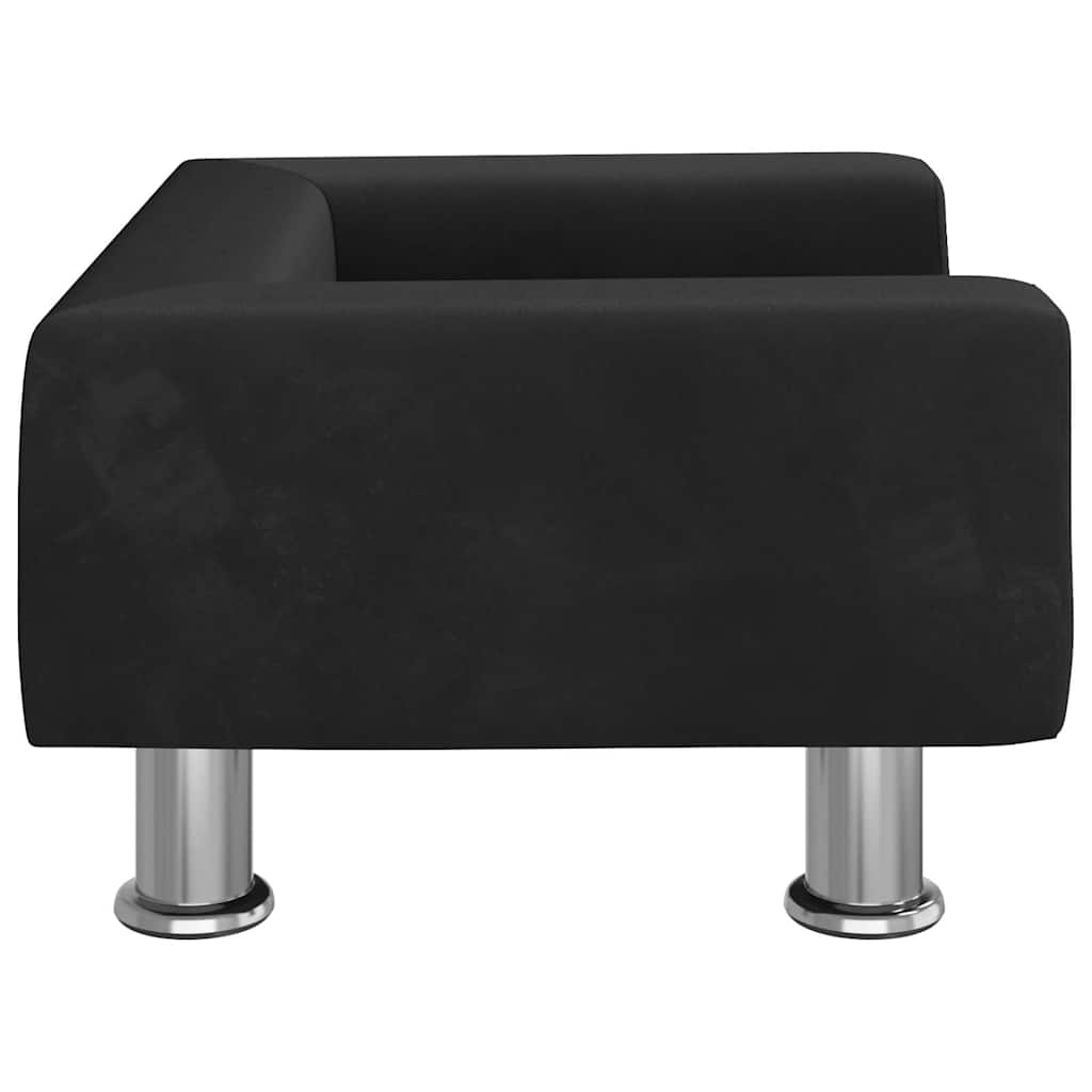 Vidaxl Sofa Dla Dzieci, Czarna, 50X40X26,5 Cm, Aksamitna
