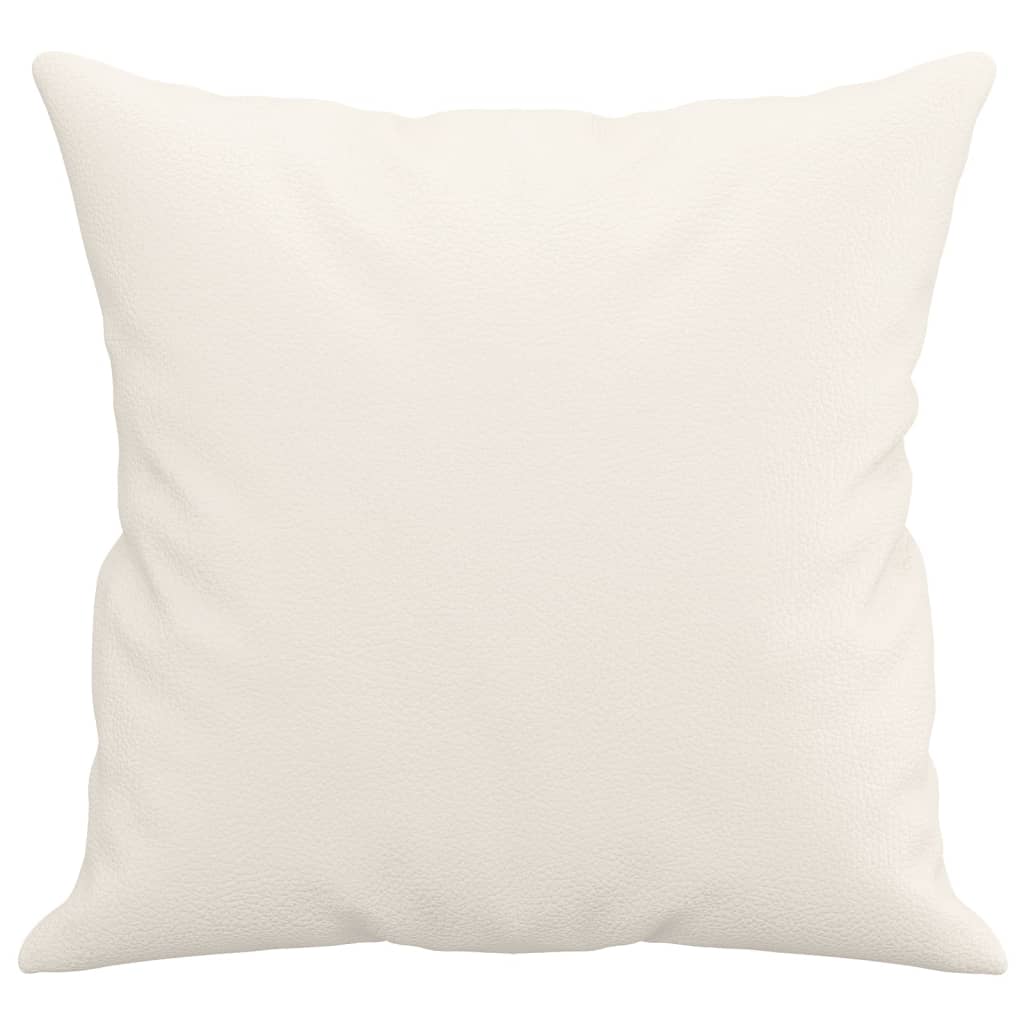 Decorative Cushions 2 pcs. Cream 40x40 cm Faux Leather