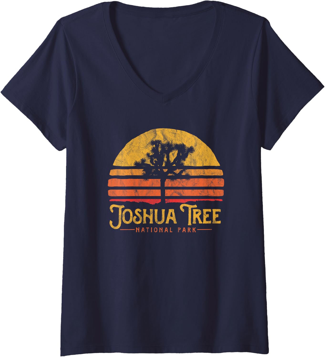 Womens Vintage Joshua Tree National Park Retro V-Neck T-Shirt L