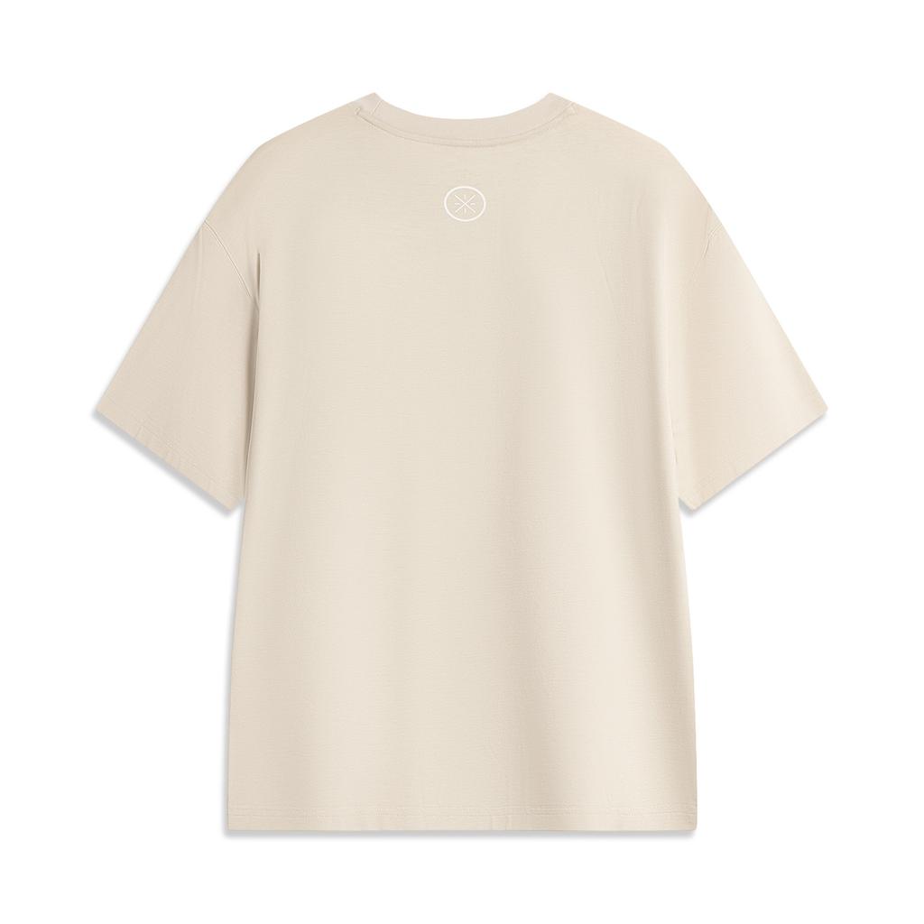 Li-Ning Wade Series Ice Feel Comfortable Moisture Wicking Short Sleeve T-Shirt Men Tops Oatmeal-Gray AHSU173-6