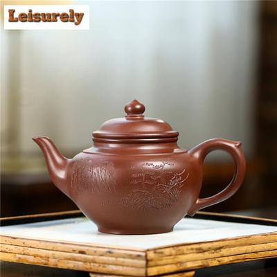 260ml Luxury Yixing Purple Clay Teapots Handmade Landscape Pot Raw Ore Purple Mud Kettle With Infuser Chinese Zisha Teaset Craft