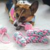 JUSTINLAU Pet Toys Anti-bite Teeth Cleaning Toys Pink Blue Mini Ball Cotton Knot Tooth-grinding Toys for Dogs Home Pet Supplies