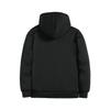 Men's Black Lambswool Thick Winter Hooded Coat with Zipper - Versatile, Loose-Fit Hoodie