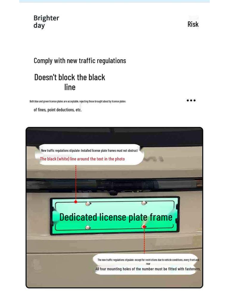 2025 Nano 06 Full Edge Green License Plate Frame for New Energy Regulations