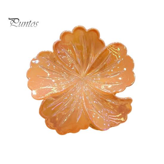 

Женская заколка-краб с цветочным узором, заколка для волос с нескользящей рукояткой, яркие цвета, аксессуар для волос в виде акулы темно-оранжевого