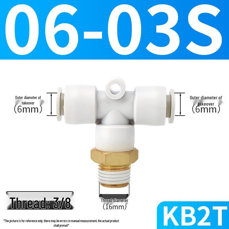 SMC KB2T Series Three-Way Male Thread Pneumatic Quick Connector for 4-16mm Air Hose