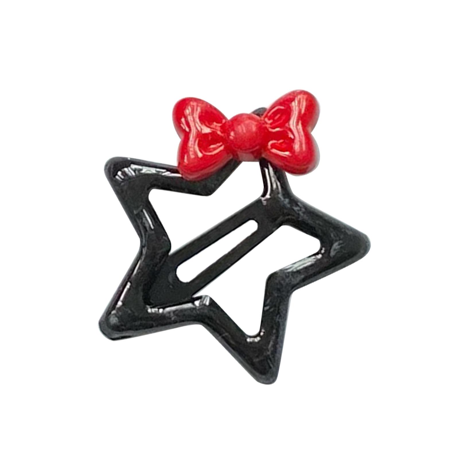 

Star Hair Clip for Teens Girl Lovely Bowknot Star Hairclip Cool Girl Side Bangs Bobby Pin Sweet Snap Clip Y2K Hair Decor чёрный