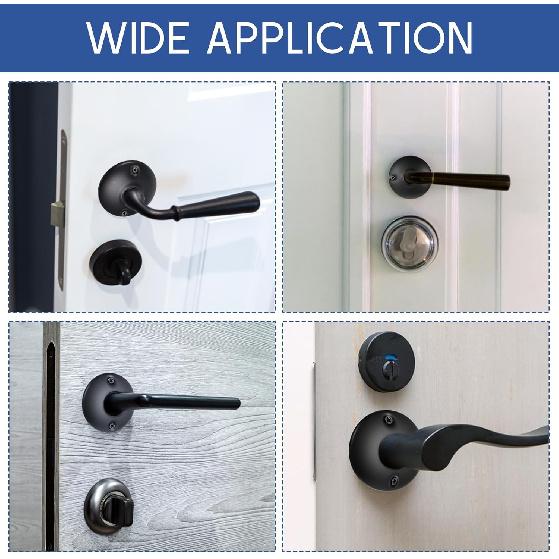 2 Pcs Vintage Door Knob Classic Old Style Door Knob Plates Round Rosettes Matte Black Doors Knobs Scar Plates Replacement for Interior Doors