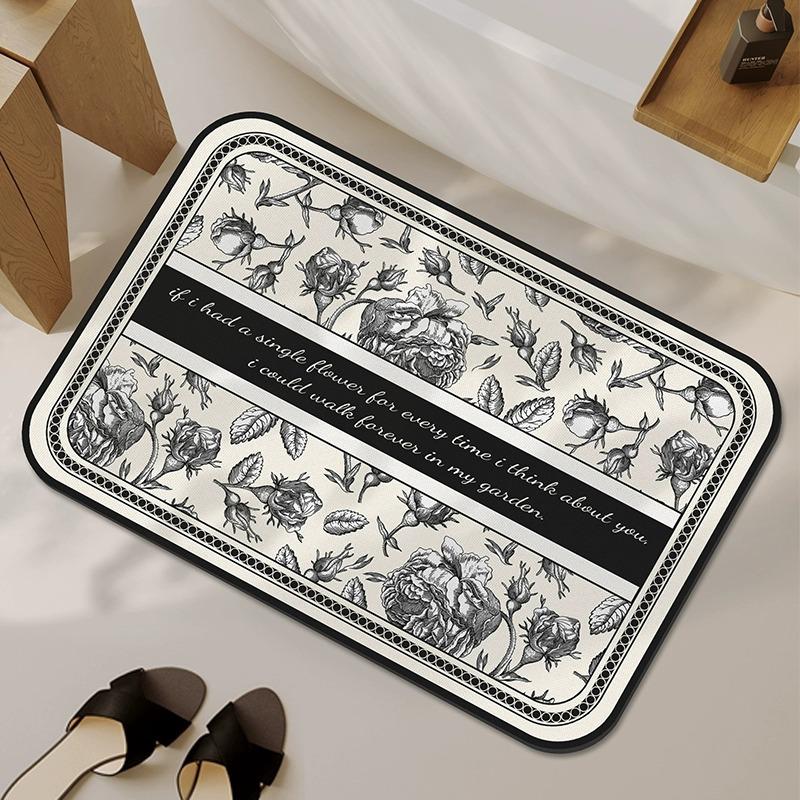 

Коврик для пола ванная комната зима новый легкая роскошь высококлассный диатомовая грязь туалетная дверь противоскользящий туалетный впитывающий коврик 40X60cm 15.7X23.6in