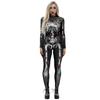 Halloween-Skelett-Jumpsuit mit Digitaldruck, Streetstyle-Cosplay-Outfit, Unisex