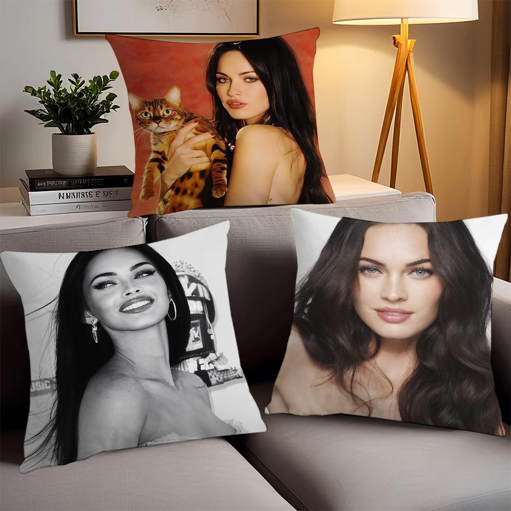 American actress Megan Fox Pillow Case Office Cushions Suitable For Sofa Car Bedroom Decorative Cushion Cover