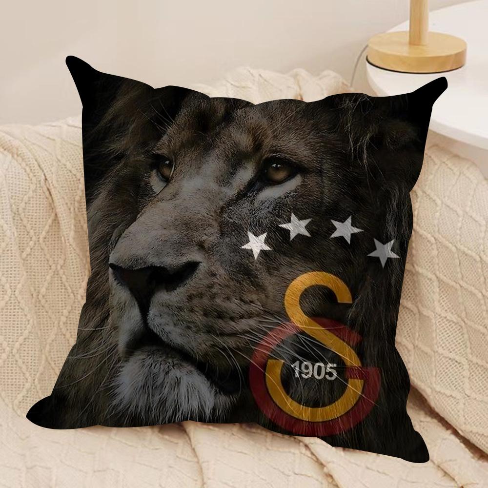 Klubové logo G-GalatasarayS Povlak na polštář Měkká plyšová látka Oboustranně potištěný potah na polštář na pohovku pro všechna roční období Dekorace do domácnosti Dárek