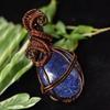Natural Lapis Lazuli 65 Ct Certified Handmade Copper Wire Wrapped Oval Pendant