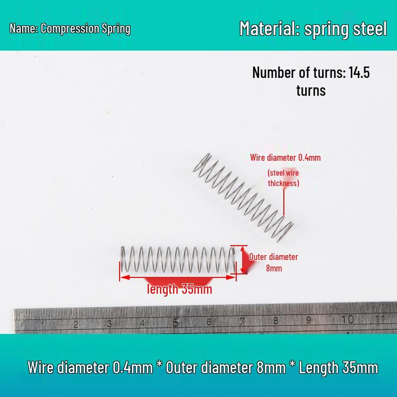 Small Mechanical Compression Spring: 0.4mm Wire, 2-8mm Outer Diameter