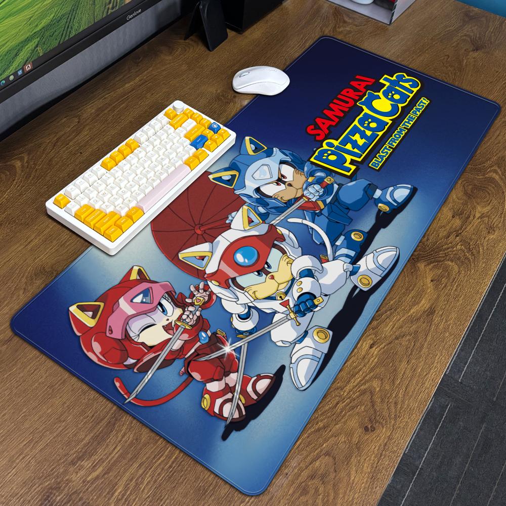 SSamurai Pizza Cats Blast from the Past Mouse Pad XXL Computer Accessories Large Keyboard Laptop Table Pad The New Product 800x400x2mm