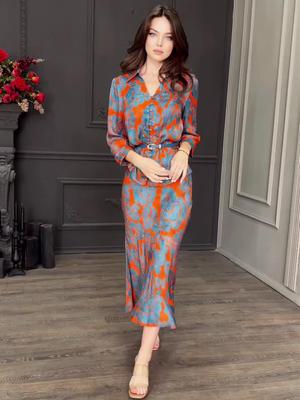 Conjunto de Falda Adelgazante con Estampado Retro Verano 2024 - Diseño Europeo y Americano