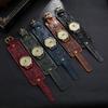 Men Watches Punk Retro Decorative Wide Strap Quartz Watch Male Clock Leather Bracelet Male Quartz Wristwatch Relógios Masculino