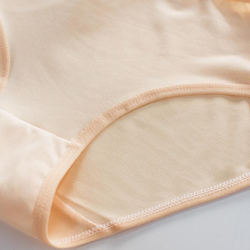 Women's Mid-Waist Milk Silk Panties Soft Breathable Candy Color Minimalist Underwear for Teens