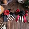 1pc Lightweight Gothic Skeleton Hand Hairpin Rose Design Secure Hold Accessories For Haunted Event