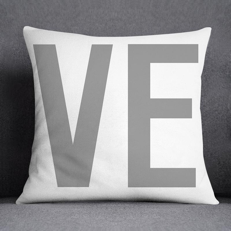 Gray White Cushion Cover Geometric Sofa Pillowcase Home Bedroom Decor