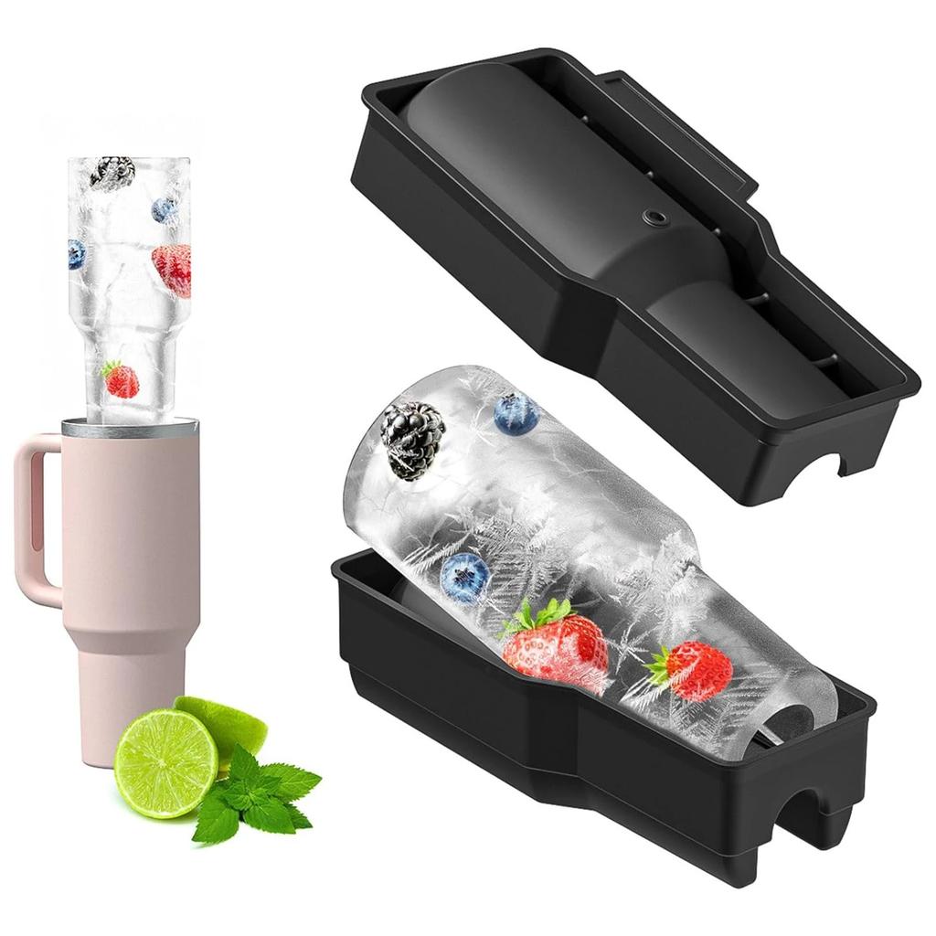 Ice Cube Tray Mold for Tumbler Stanley Cup Silicone Cylinder Ice Cube Maker Mold Fits 40 Ounce Big Ice Cube Molds