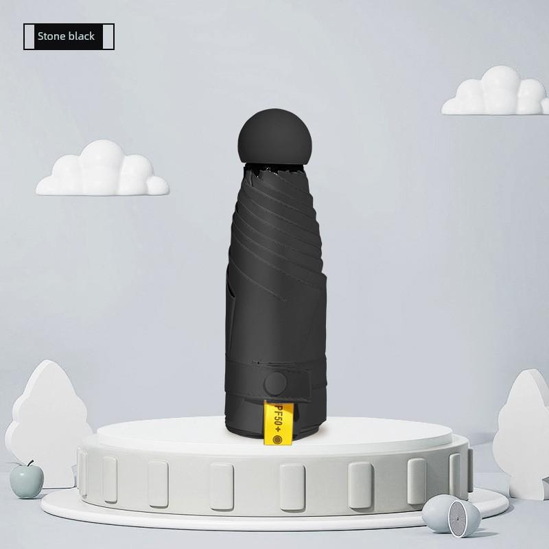 Large Sun Protection Capsule Umbrella 50% off Eight-Rib Black Coating Sun Umbrella Folding Ultra-Light Sunshade Umbrella Mini Women's Umbrella