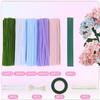 Pipe Cleaners Set for Crafts Pipe Cleaners Bouquets DIY Kit Pipe Cleaners Flowers Making Accessories Set for Greeting Cards Party Decorations