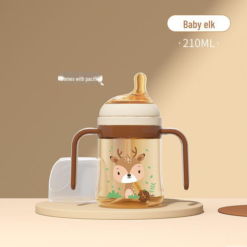 

Бутылочка-соломинка Baby Elephant из PPSU с ручкой для детей от 1 года и старше - дизайн Anti-Colic
