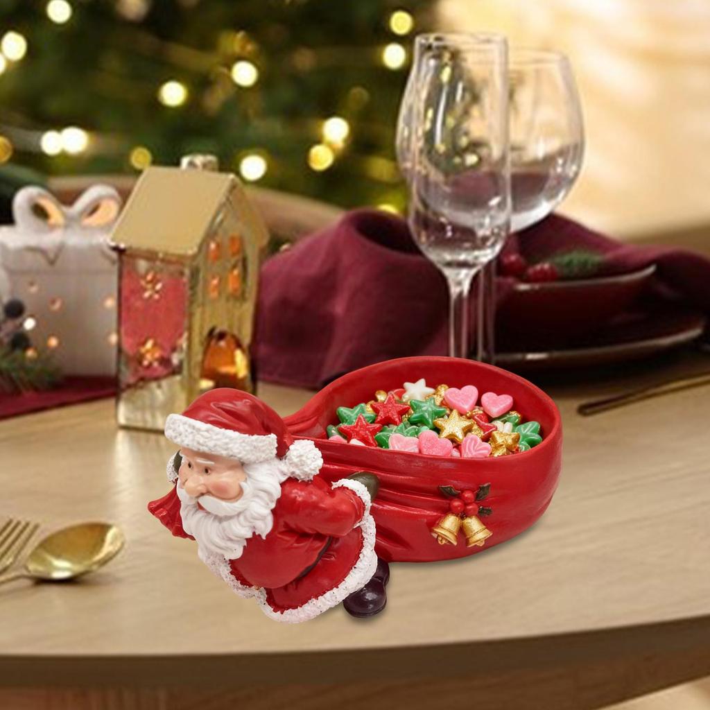 Weihnachts-Skulpturschale Harz Festliche Figur Aufbewahrungsbox Luxuriöse Heimdekoration Ornamente für Wohnzimmerregal