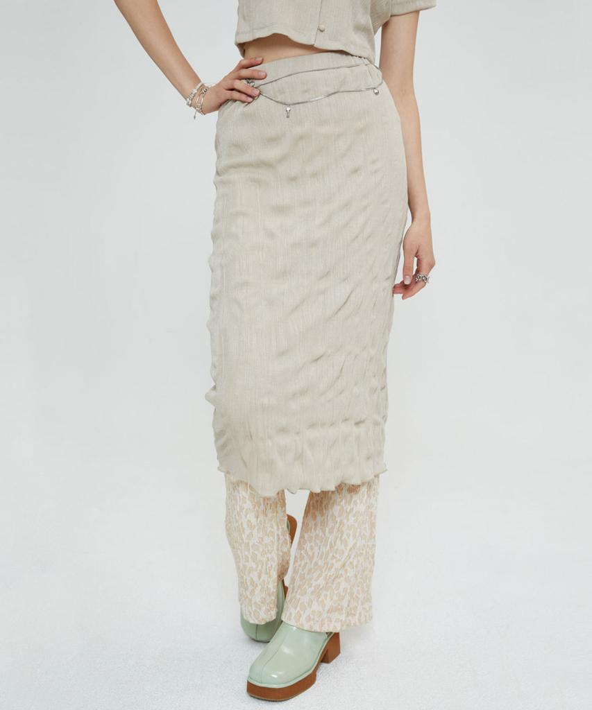 Sperone Woman Wavy Skirt (Beige)