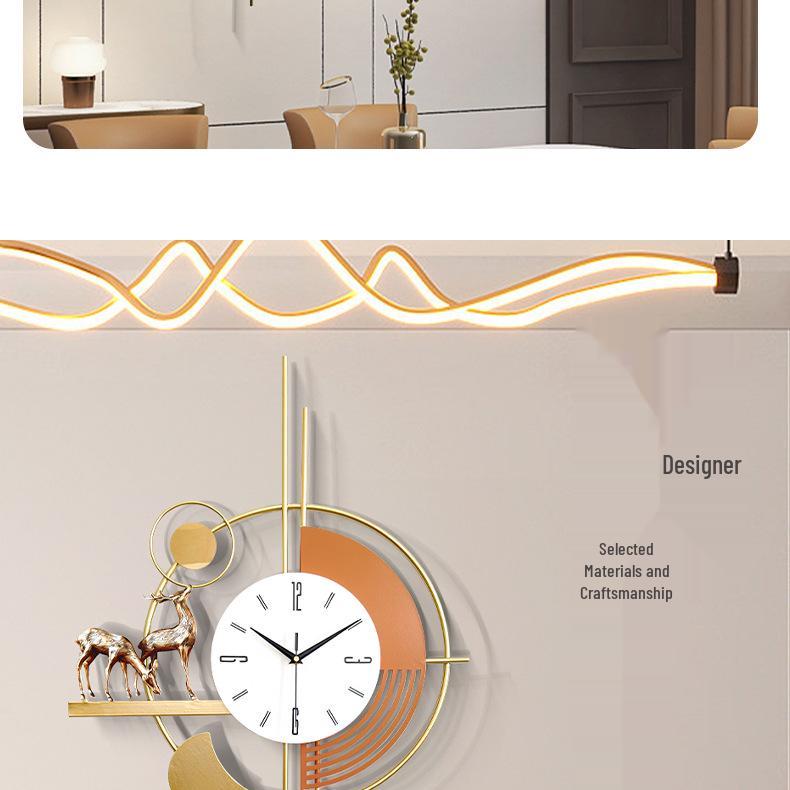 Luxury Nordic Minimalist Wall Clock - Stylish Living Room Decor & Fashionable Home Accent