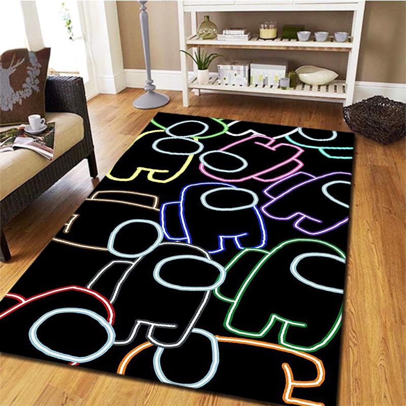 Tappeto Among Us per Soggiorno Camera da Letto Casa Decorazione Divano, Tappetino Antiscivolo per Giochi Bambini