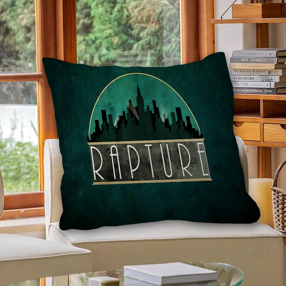 Retro B-Bioshock R-Rapture Game Office Cushion Pillowcase Car Cushion Cover45X45CM Lumbar Pillowcase Sofa Pillowcover