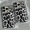 Black Leopard Print Clear Phone Case For iPhone 17 16e 16 15 14 13 12 11 Mini Pro Max X XR XSMAX 8 7 Air Plus Transparent Cover