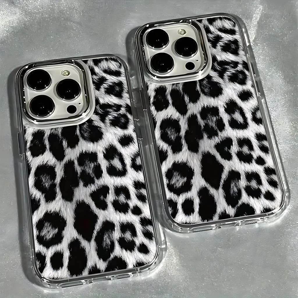 Black Leopard Print Clear Phone Case For iPhone 17 16e 16 15 14 13 12 11 Mini Pro Max X XR XSMAX 8 7 Air Plus Transparent Cover