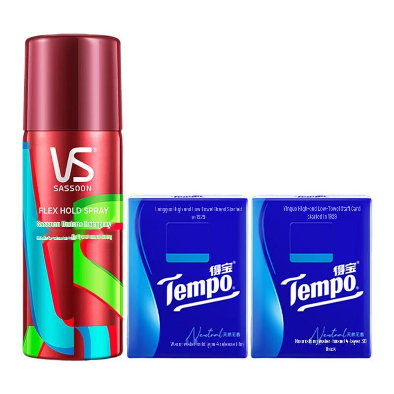 Tempo Portable Tissues (2-Pack) with 50ML Styling Spray