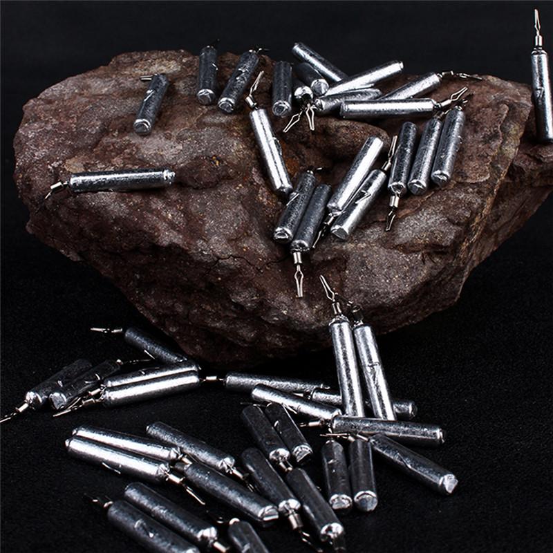 FTK 50PCS Fishing Ball, 3.5 To 14g Fishing Weight, Drain Belt Swivel Weight Length 22mm-33mm