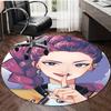 1pc KPop Demon Hunters RUMI6 Design Printed Area Round Carpet for Bedroom Living Room Home Decor Rugs Mat Non Slip Mat Rug for Bedside