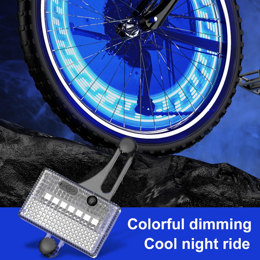 Solar LED Colorful Bike Wheel Light USB Rechargeable Bike Tire Safety Light Smart Sensing Cycling Tire Lights for Kids Adults
