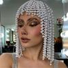 Pearls Tassels Headpiece Head Chain Hat Stylish Hair Embellishment for Gathering