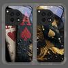 Creative The Ace of Spades Pattern Tempered Glass Phone Case for OnePlus 13 R 12 11 10 Pro ACE2 ACE3 Nord CE 4 3 2 Lite 5G Cover