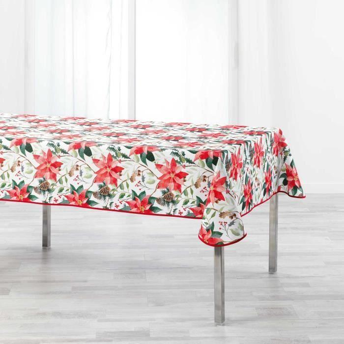 Nappe - Rosier blanc - 140x240cm - Synthétique - Protection de table facile d'entretien