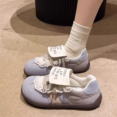Fashion 2025 Internet Celebrity Cute Sweet Puff Shoes Women's Summer Breathable Versatile Lightweight Flat Casual Training Shoes