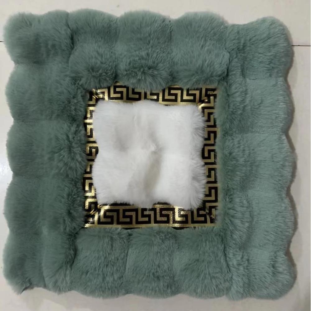 

Home Ins Nordic Sofa Pillow Cover Pillow Cover Autumn and Winter Plush Pillow Cover Bedroom Cushion Waist Pillow 45 * 45cm [excluding pillow core] зелёный