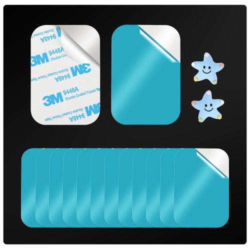 AYAMINA Steel Plates, Magnetic Support Plates with Double-Sided Tape, for Suction Cups, 65x45mm, Set of 12