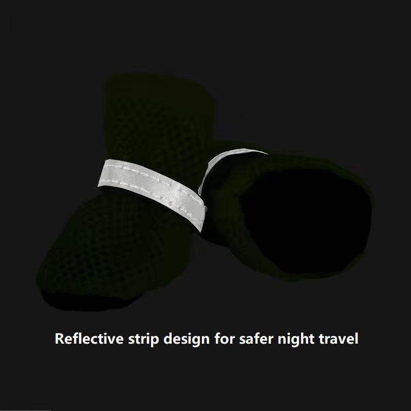 Soft Summer Pet Dog Shoes Breathable Waterproof Reflective Night Safe Boots for Small Medium Dogs Outdoor Walking XGX03