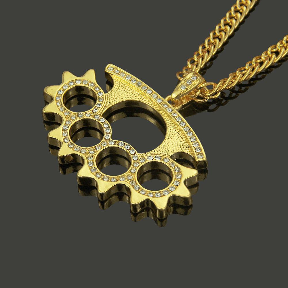 New Dot Diamond Necklace European and American Trendy Diamond Gear Mens Hip Hop Trendy Sags